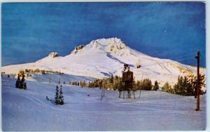 TIMBERLINE LODGE, Oregon  OR    SKI TOW at MT. HOOD  ca 1950s-60s  Postcard