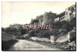 Old Postcard Coucy the Castle Ramparts