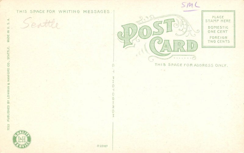 Old Washington Hotel in 1906 on Hill Seattle Washington 1910c postcard