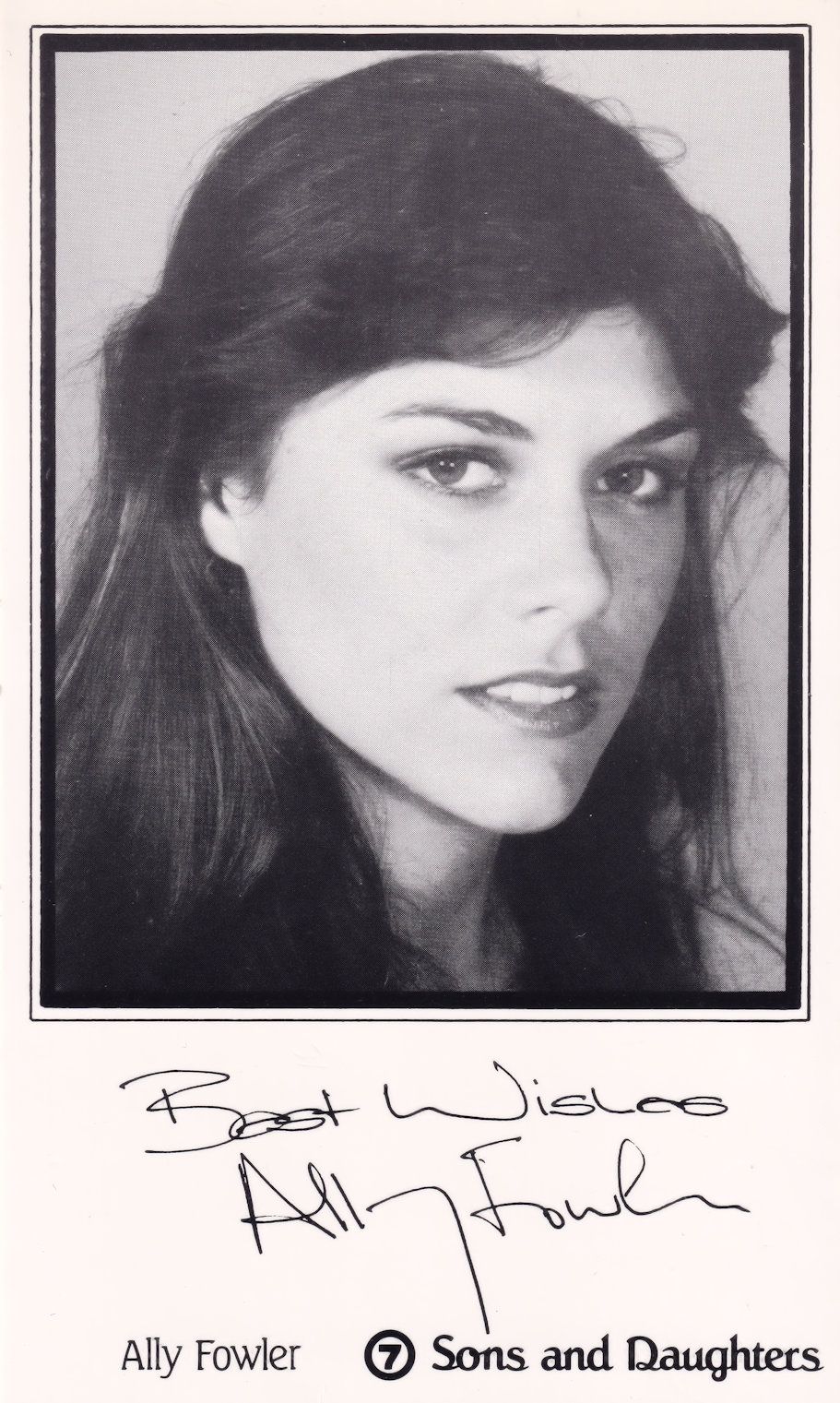 Ally Fowler Sons & Daughters Australian TV Show Signed Fan Cast Card