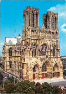 Modern Postcard Cathedral of Reims (XIII century) Facade Qoest and north coast