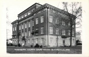 Real Photo, RPPC, Mississippi County Court House, Blytheville, AR, Old Postcard