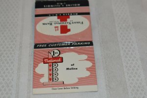 1st National Bank of Moline Illinois 30 Strike Matchbook Cover