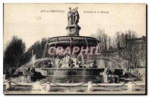 Old Postcard Aix en Provence Fontaine de la Rotonde