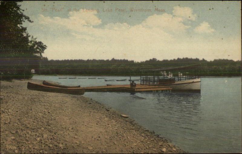 Wrentham MA Small Lake Steamer Boat Pearl c1910 Postcard