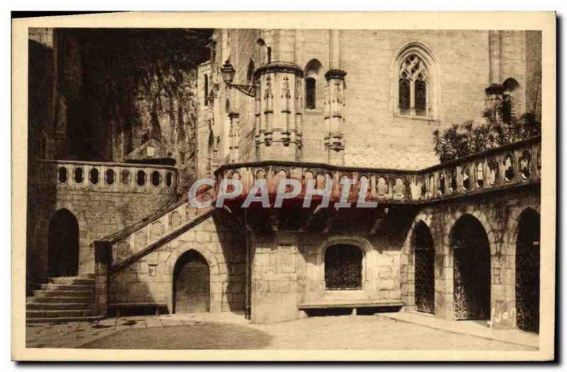 Old Postcard Rocamadour Parvis A Guache L & # 39Escalier De La Chapelle