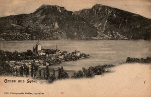 Switzerland Gruss aus Spiez Vintage Postcard 04.19
