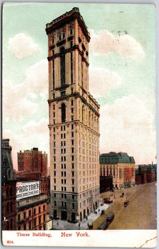 1918 Times Building New York City NY Proctor's Metropole Posted Postcard