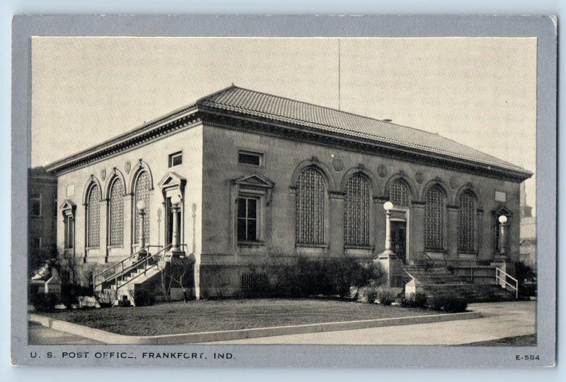 Frankfort Indiana IN Postcard U. S. Post Office Building Exterior Scene c1910's