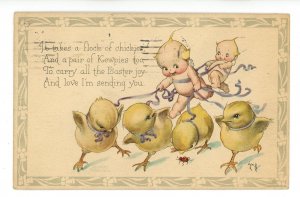 Kewpies by Rose O'Neill. Pub. By Gibson Art. Easter- A Flock of Chickies