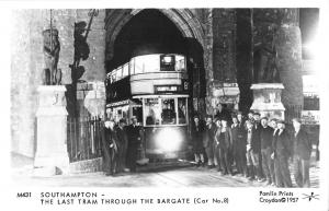 BR67380 southampton double decker tramway the last tram  real photo  uk 14x9cm