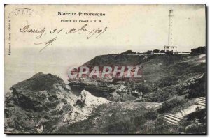 Old Postcard Biarritz Pittoresue Point Lighthouse