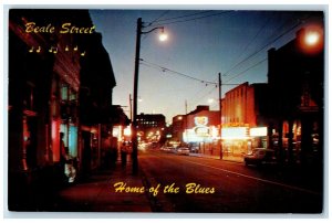 c1950 Beale Street Lights Home Blues Establishment Memphis Tennessee TN Postcard 