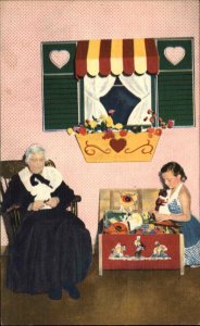 Miami Beach FL Stewart's Grandma's Kitchen & Grandpa's Bar Linen Postcard