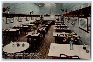 1914 Popular Cafeteria and Lunch Room Omaha Nebraska NE Antique Postcard