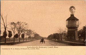 Pawtucketville Voulevard, Lowell MA Undivided Back Vintage Postcard L28