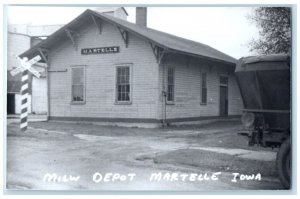 c1960's MILW Martelle Iowa IA Railroad Train Depot Station RPPC Photo Postcard