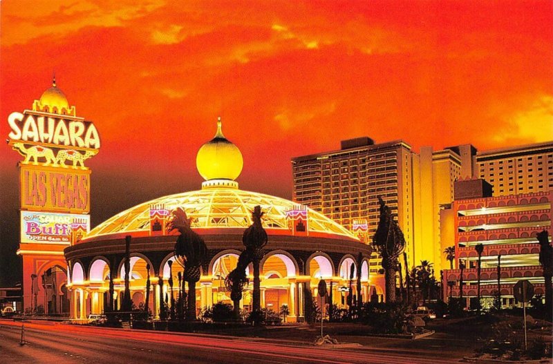 Las Vegas, NV Nevada  SAHARA HOTEL & CASINO Orange Sky  4X6 Continental Postcard