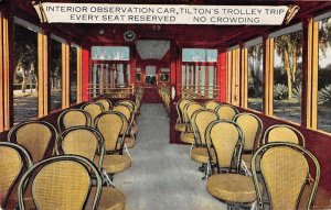 Pasadena California Tilton's Trolley Trip Ad Car Interior Postcard AA43726