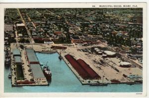 FL   MIAMI   MUNICIPAL DOCKS  postcard