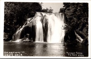 Real Photo Postcard Turner Falls a Waterfall on Highway 77 in Davis, Oklahoma