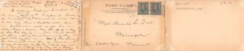 Marshfield Oregon Panoramic View Tri-Fold Vintage Postcard AA92972