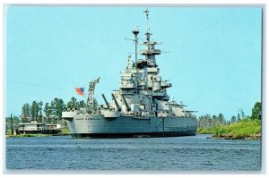 c1950's USS North Carolina Battleship WW2 Wilmington NC Vintage Postcard