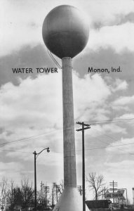 Monon Indiana Water Tower Lake Shafer  Real Photo Postcard AA61321