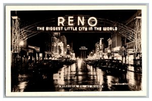 RENO Nevada The Biggest Little City In The World Postcard RPPC Real Photo