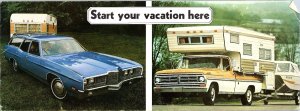 Vintage 1970s Ford Explorer Camper & Galaxie 500 Postcard Vacation Promo
