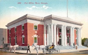 RENO, NV Nevada   POST OFFICE  Horse & Buggy~Wagon    c1910's Postcard
