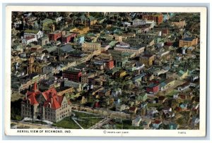 1927 Aerial View Of Richmond Williamsburg Indiana IN Posted Vintage Postcard