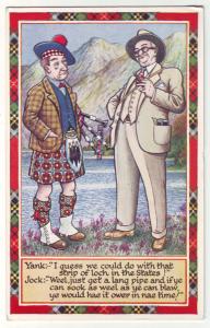 P926 old comic card yank and jock comments scottish