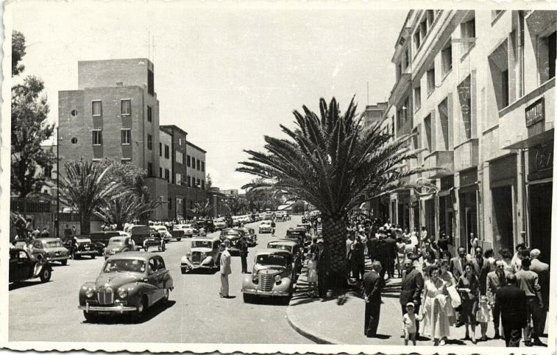 eritrea, ASMARA, Street Scene, Old Cars (1963) RPPC Postcard