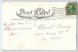 1923 Halloween Black Cat Playing Violin Anthropomorphic Mouse Dancing Postcard