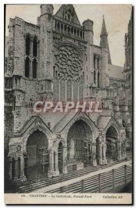 Old Postcard Chartres Cathedral North Portal The