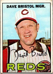 1967 Topps Baseball Card Dave Bristol Manager Cincinnati Reds sk2171