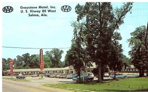 Graystone Motel US Hwy 80 Selma Alabama Vintage Hotel Postcard