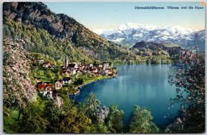 Vierwaldstättersee Vitznau und die Alpen Lucerne Switzerland Postcard