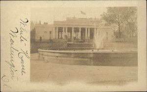 WASHINGTON DC White House & Fountain  c1910 REAL PHOTO Postcard