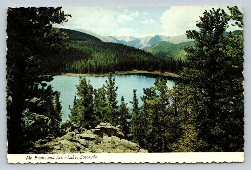 Mount Evans and Echo Lake in Colorado 4x6 Postcard 1812
