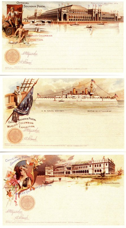 World's Columbian Exposition Postals - Set of 12  *Reproduction* 