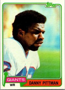 1981 Topps Football Card Danny Pittman New York Giants sk10286