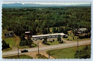 Ontario Canada Postcard Overpass Motel Aerial View Roadside Cars c1960's Vintage