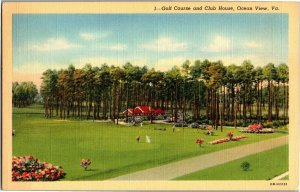 Golf Course and Club House, Ocean View VA Vintage Postcard D05