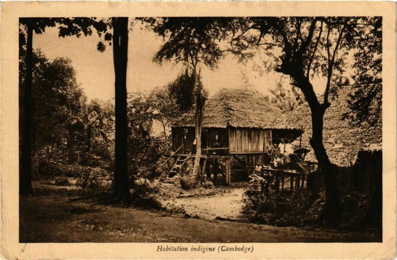 CPA AK INDOCHINA Habitation indigene VIETNAM (956918)