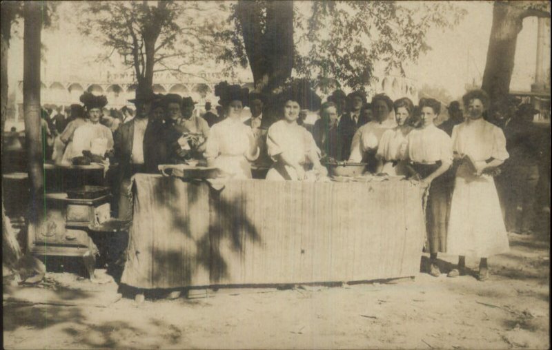 Women Picnic Cake Baking Contest SD Written on Back Real Photo Postcard c1910