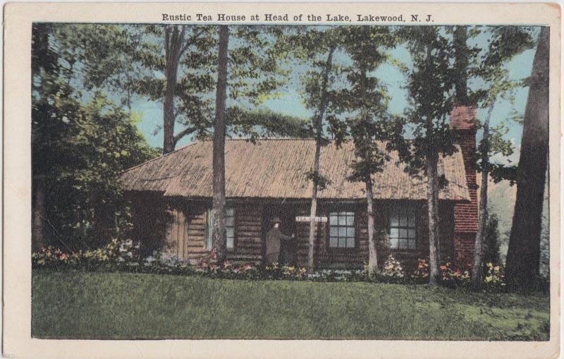 c1910 LAKEWOOD New Jersey NJ Postcard RUSTIC TEA HOUSE HEAD OF THE LAKE