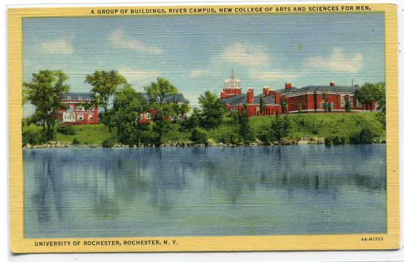 River Campus University of Rochester New York 1948 linen postcard