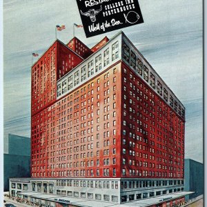 c1950s Chicago IL Sherman Hotel College Inn Porterhouse Loop Advertising PC A205